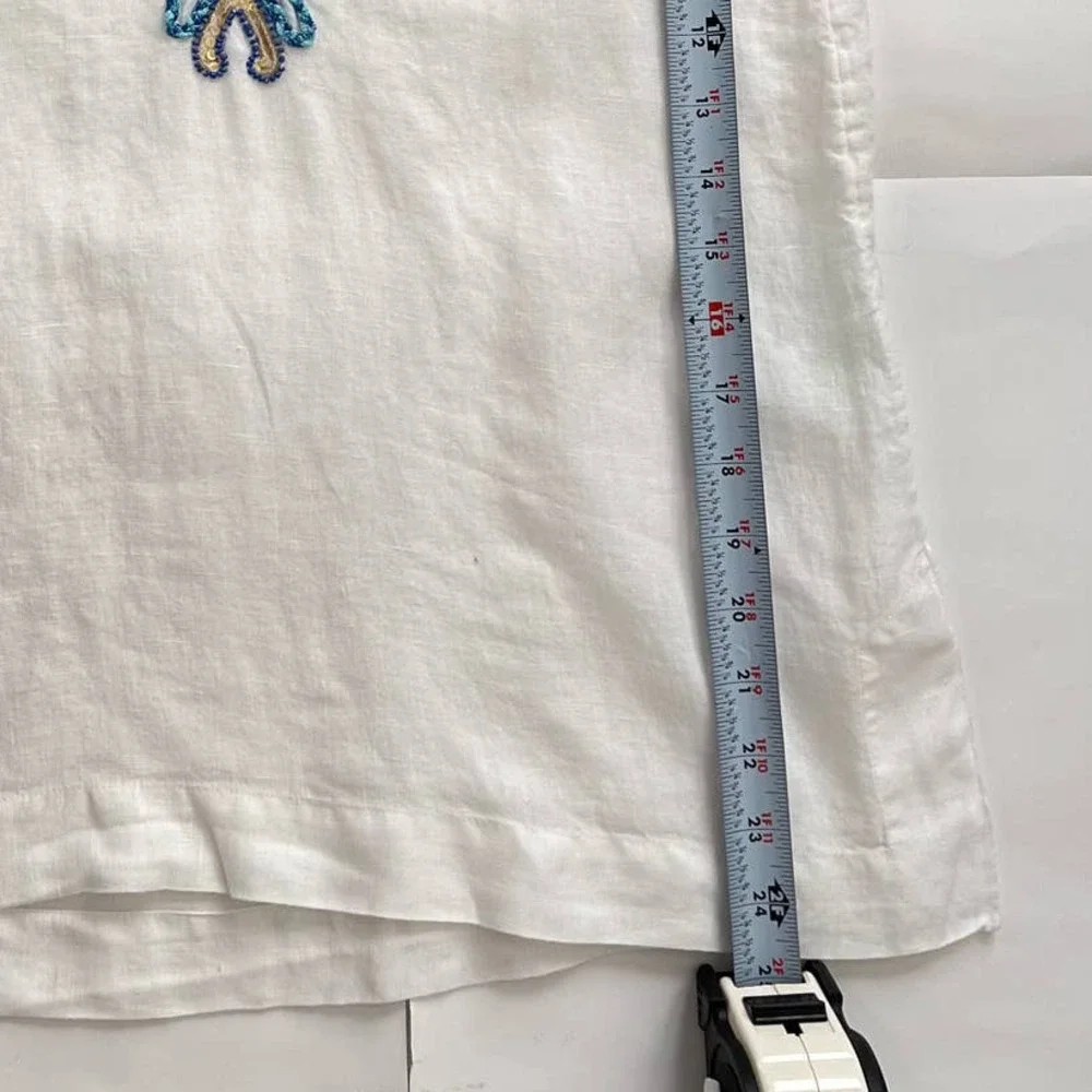 Lilly Pulitzer Amelia Island Linen Embroidered Tunic Top Women Size XS - Picture 14 of 16